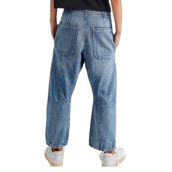 Free People We The Free Osaka Relaxed Low Slung Slouchy Tapered Cropped Jeans - Picture 2 of 7